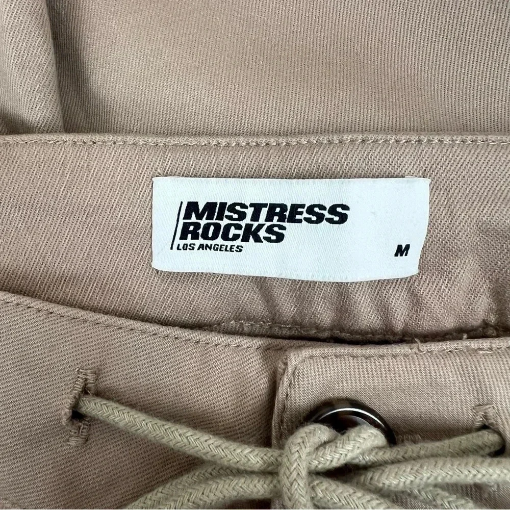 MISTRESS ROCKS STONE LOOSE FIT CARGO TROUSERS Tan Brown Size M - Picture 6 of 6